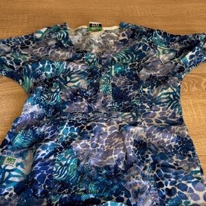 Blue and Green scrub top size small